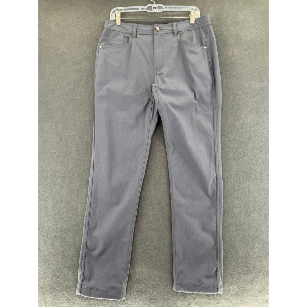 Western Rise AT Slim Rivet Pants Grey Nylon Stretch Travel Trousers Mens 32x31